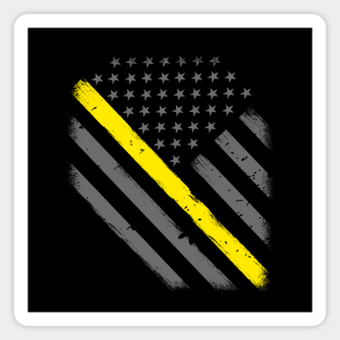 Thin Gold Line American Flag Magnet